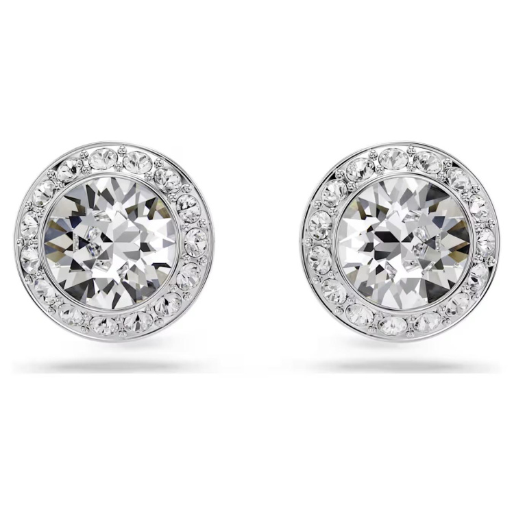 Una Angelic set Round cut, White, Rhodium plated